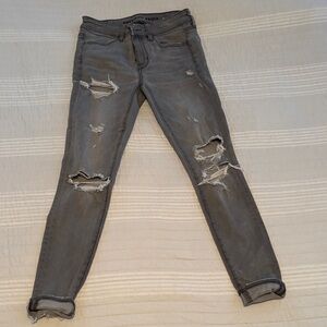 American Eagle Outfitters Ripped Gray Skinny Jeans